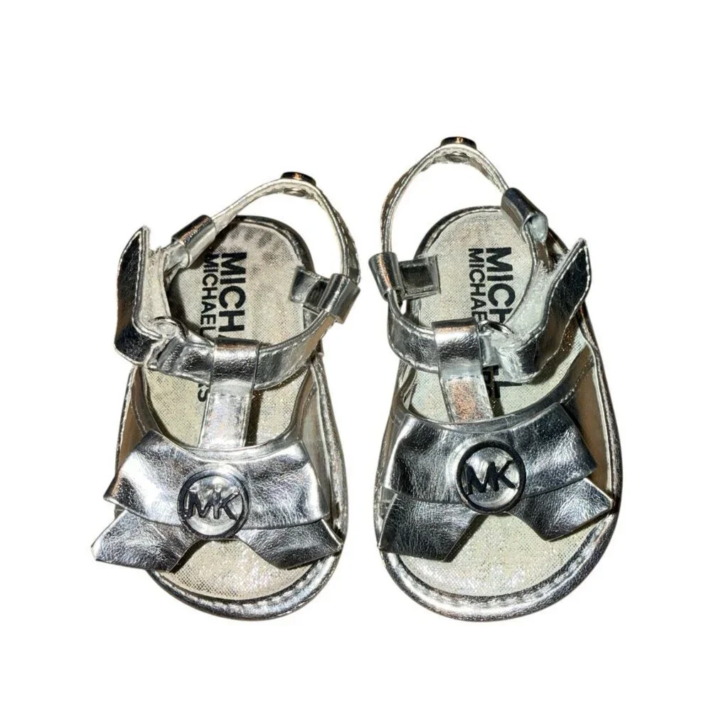 Michael Kors Baby Silver Sandals Shoes Size 2